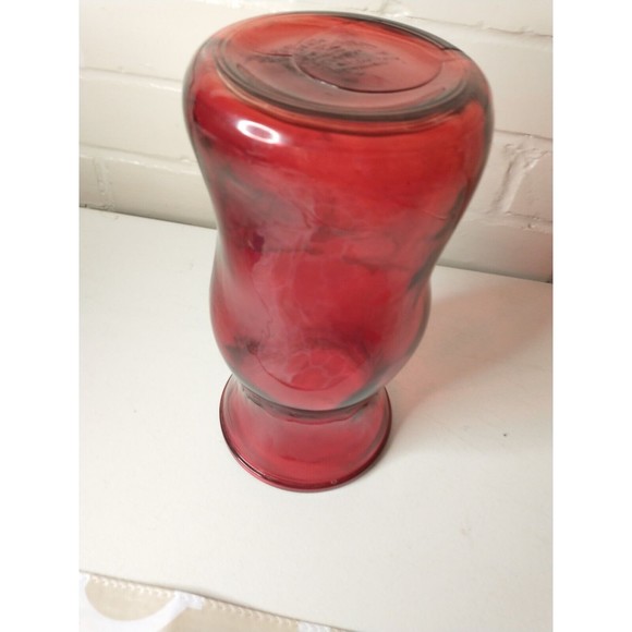 Ruby Red Glass Vase 8.5" Tall - Picture 9 of 10